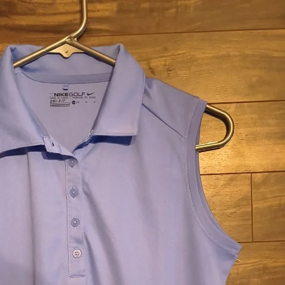 Nike Golf Women's Dri-FIT Sleeveless Polo Shirt - Silky Periwinkle Blue - Size M - Picture 7 of 9